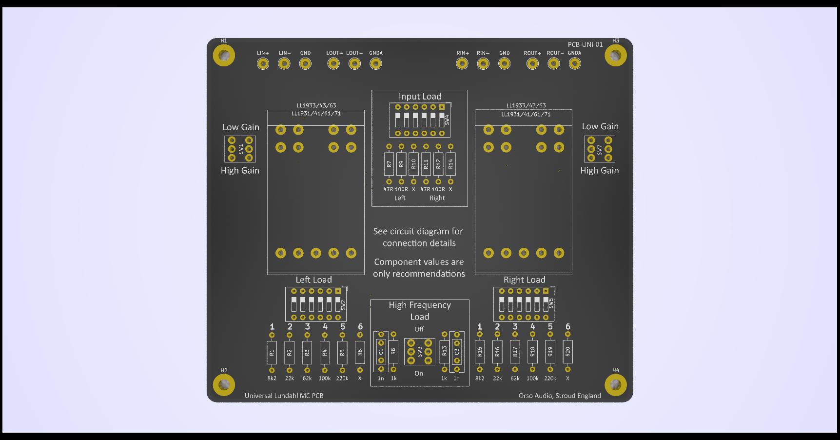 Universal Lundahl Moving Coil PCB